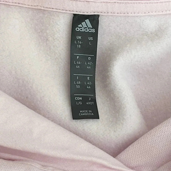 Adidas Two Tone Logo Hoodie Large Long Sleeve Kangaroo Pocket Soft Inside EUC - Picture 6 of 8